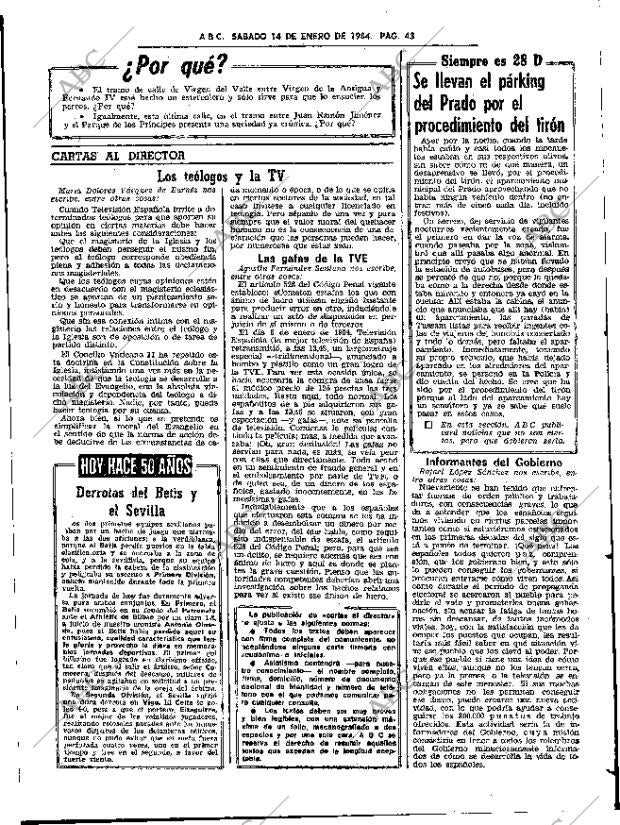 ABC SEVILLA 14-01-1984 página 43