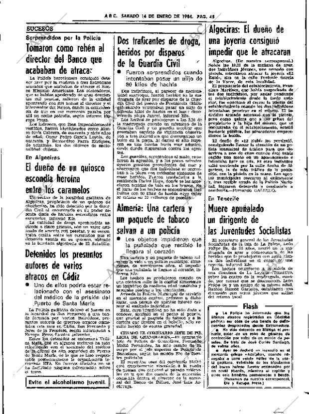ABC SEVILLA 14-01-1984 página 45
