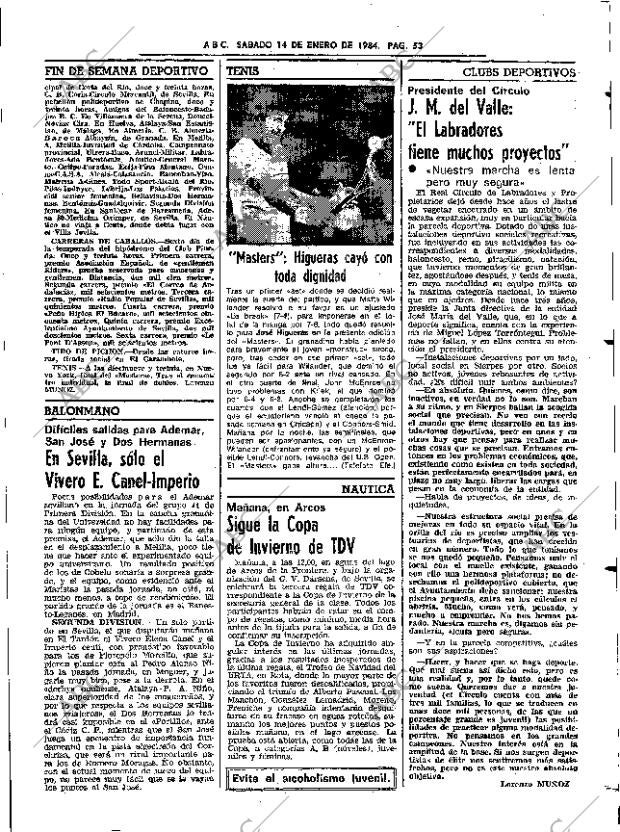 ABC SEVILLA 14-01-1984 página 53