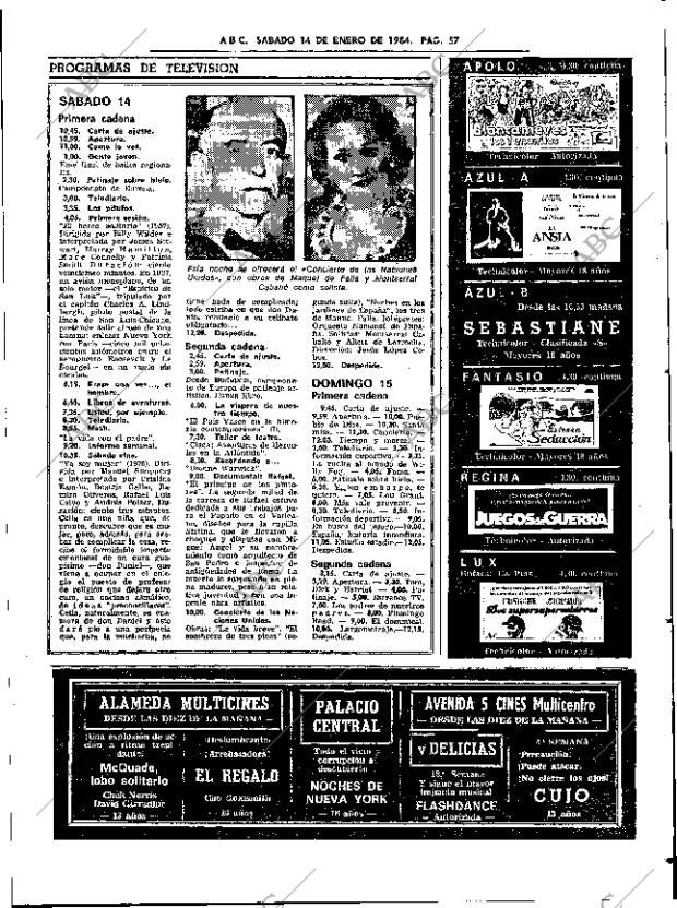 ABC SEVILLA 14-01-1984 página 57