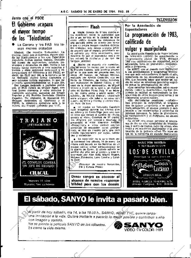 ABC SEVILLA 14-01-1984 página 58
