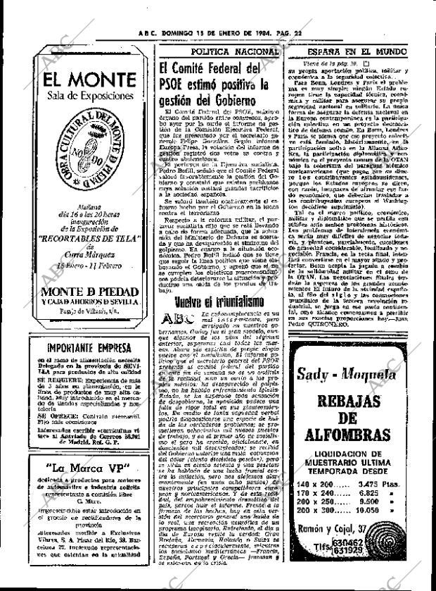 ABC SEVILLA 15-01-1984 página 22