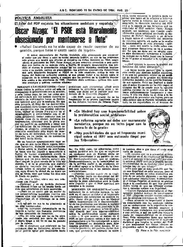 ABC SEVILLA 15-01-1984 página 23