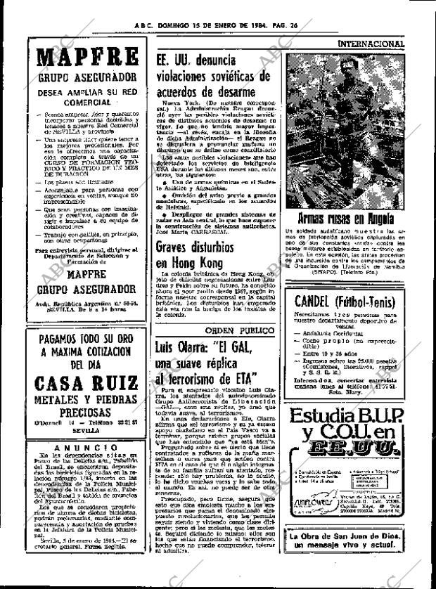 ABC SEVILLA 15-01-1984 página 26