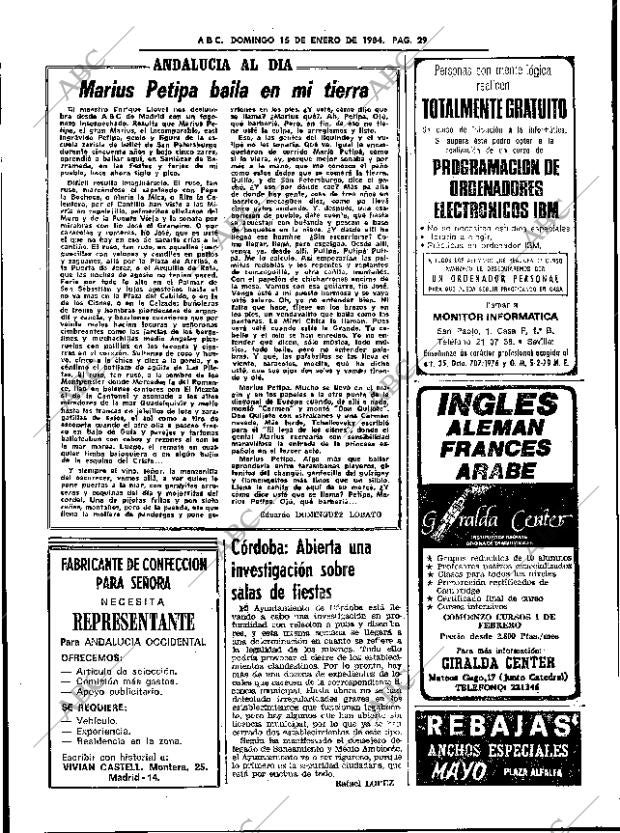 ABC SEVILLA 15-01-1984 página 29