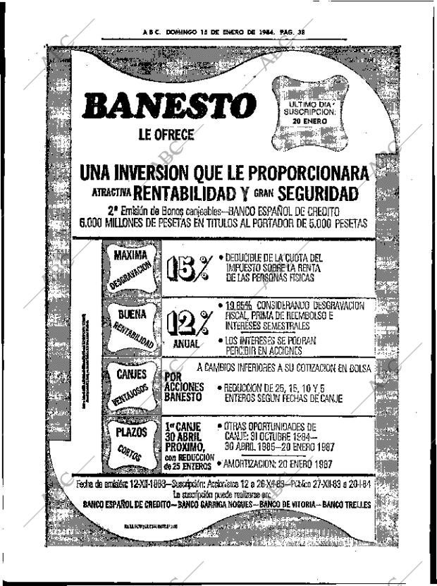 ABC SEVILLA 15-01-1984 página 38