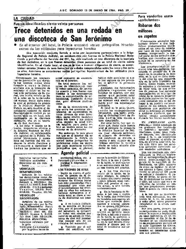 ABC SEVILLA 15-01-1984 página 39