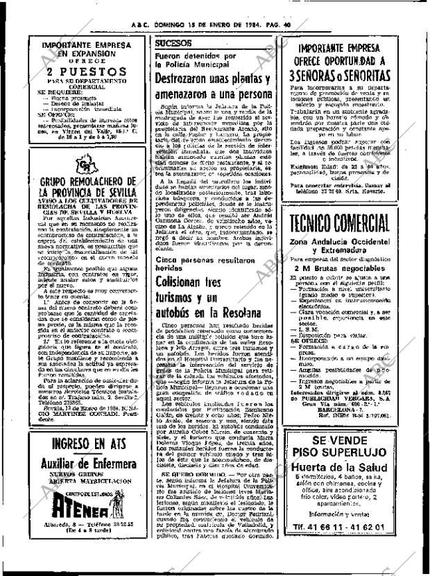 ABC SEVILLA 15-01-1984 página 40