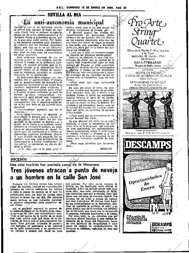 ABC SEVILLA 15-01-1984 página 41