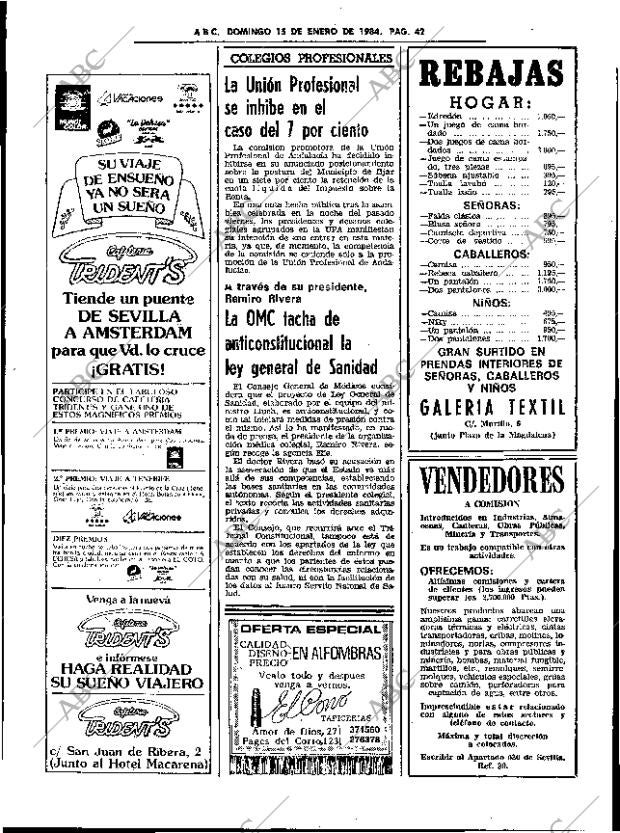 ABC SEVILLA 15-01-1984 página 42