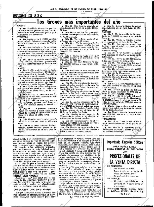 ABC SEVILLA 15-01-1984 página 45