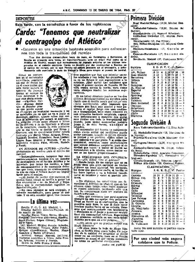 ABC SEVILLA 15-01-1984 página 57