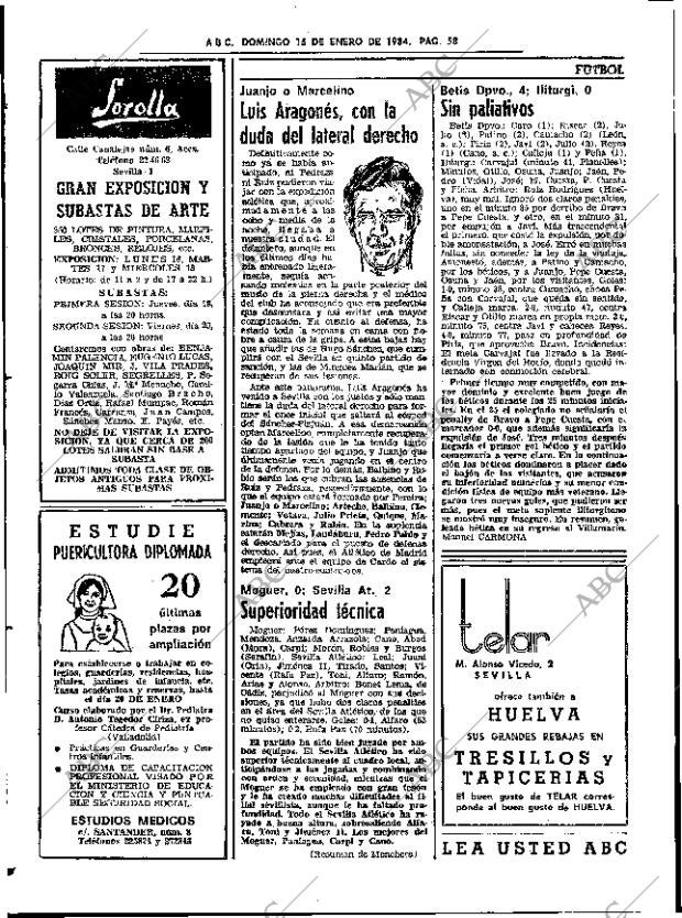 ABC SEVILLA 15-01-1984 página 58