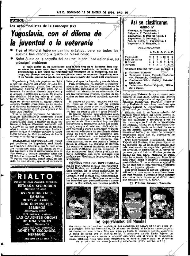 ABC SEVILLA 15-01-1984 página 60