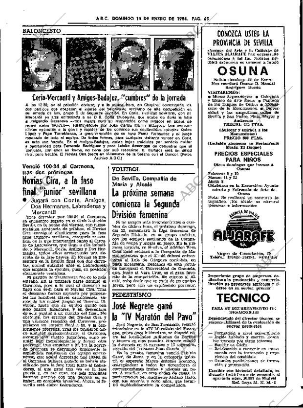 ABC SEVILLA 15-01-1984 página 65