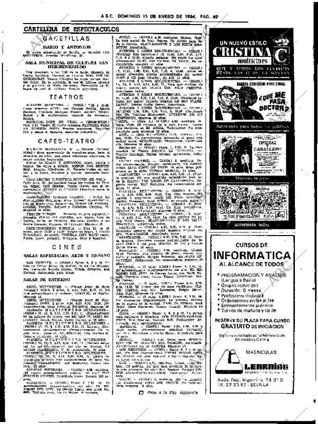 ABC SEVILLA 15-01-1984 página 69