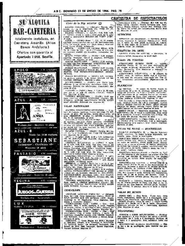 ABC SEVILLA 15-01-1984 página 70