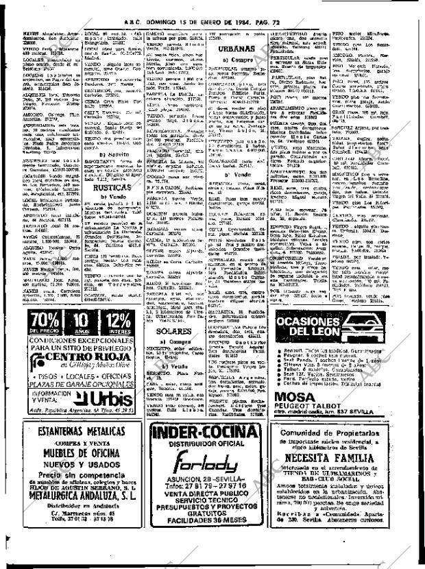 ABC SEVILLA 15-01-1984 página 72