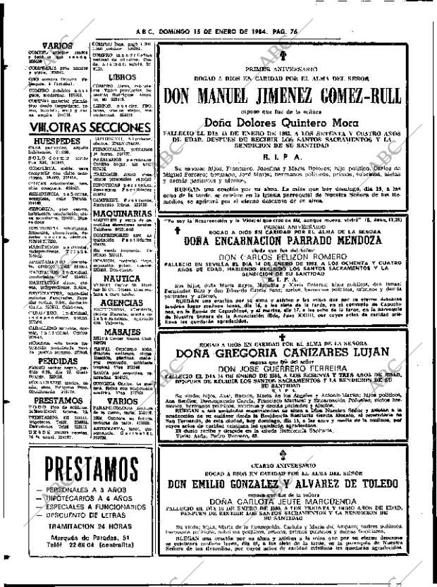 ABC SEVILLA 15-01-1984 página 76
