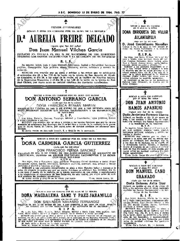 ABC SEVILLA 15-01-1984 página 77