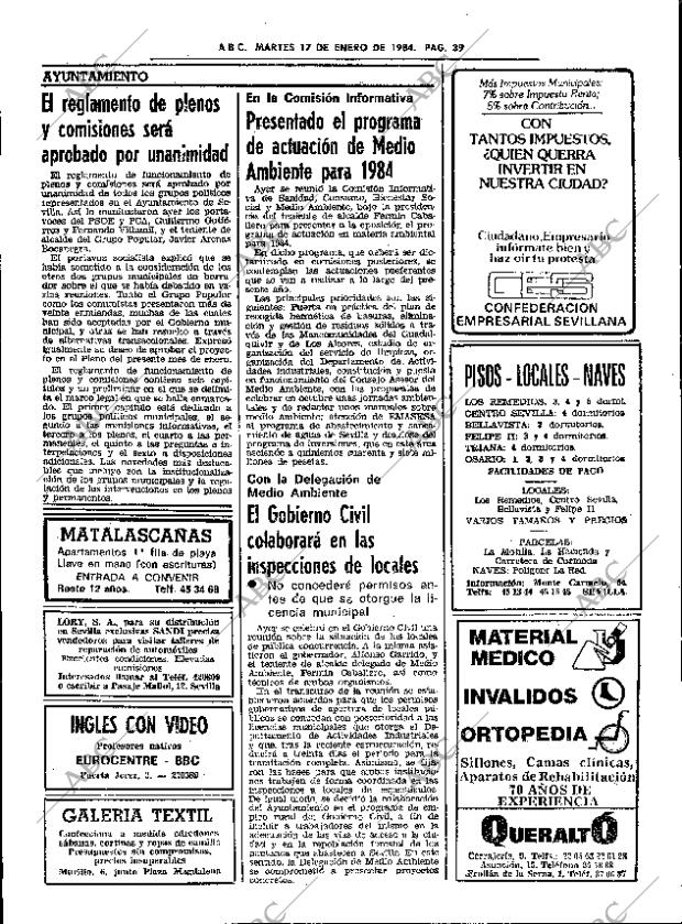 ABC SEVILLA 17-01-1984 página 39