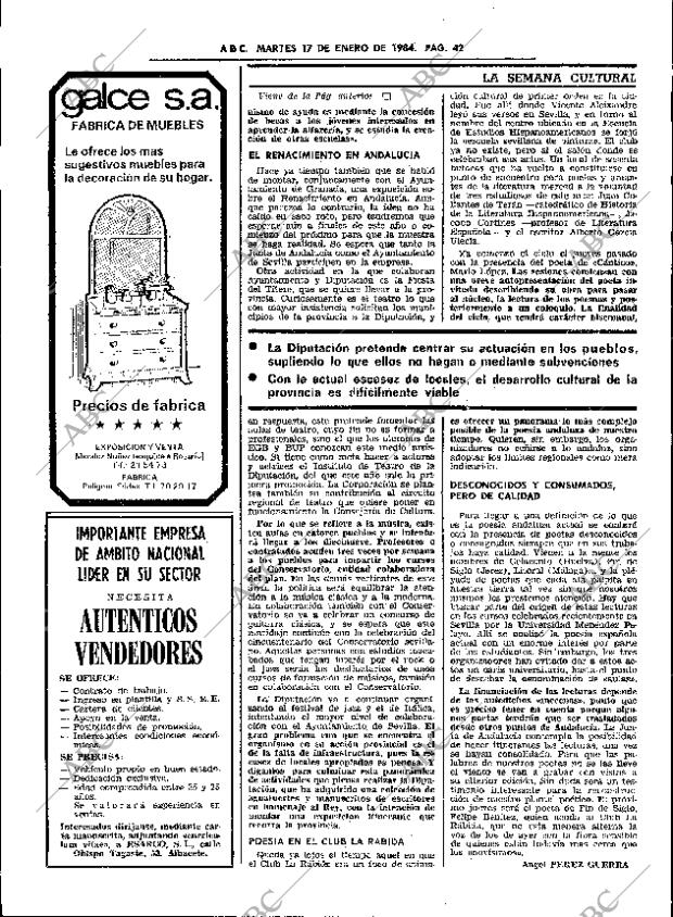 ABC SEVILLA 17-01-1984 página 42