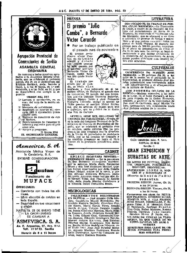 ABC SEVILLA 17-01-1984 página 52