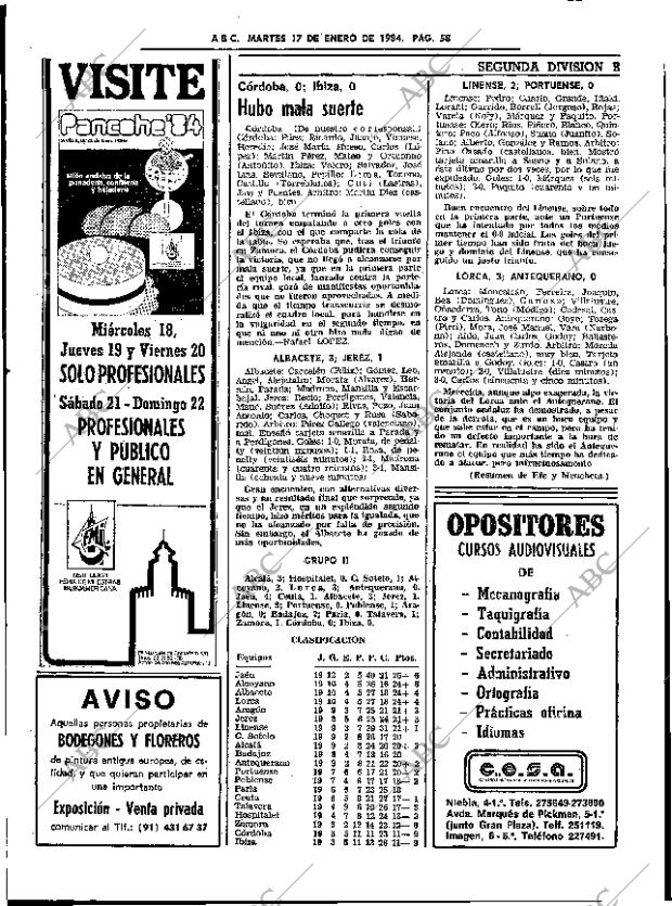 ABC SEVILLA 17-01-1984 página 58