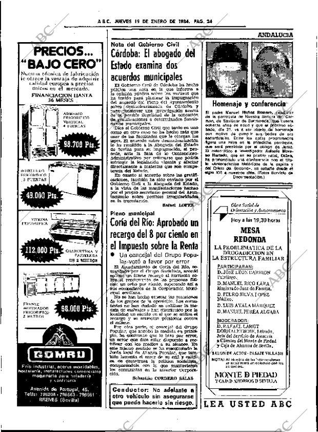 ABC SEVILLA 19-01-1984 página 22