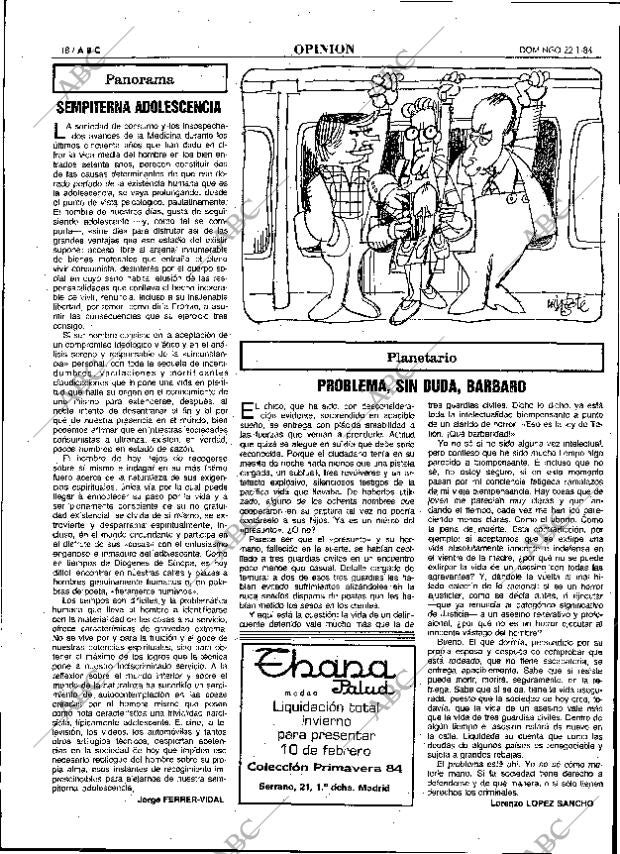 ABC MADRID 22-01-1984 página 18