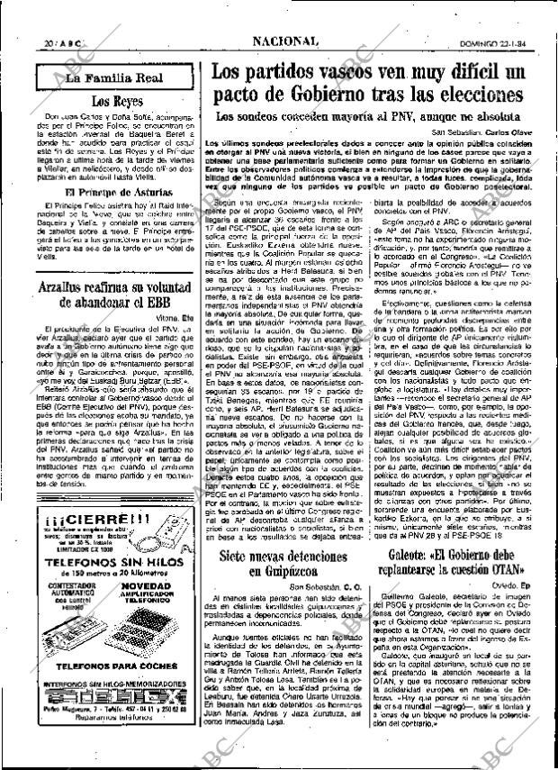 ABC MADRID 22-01-1984 página 20