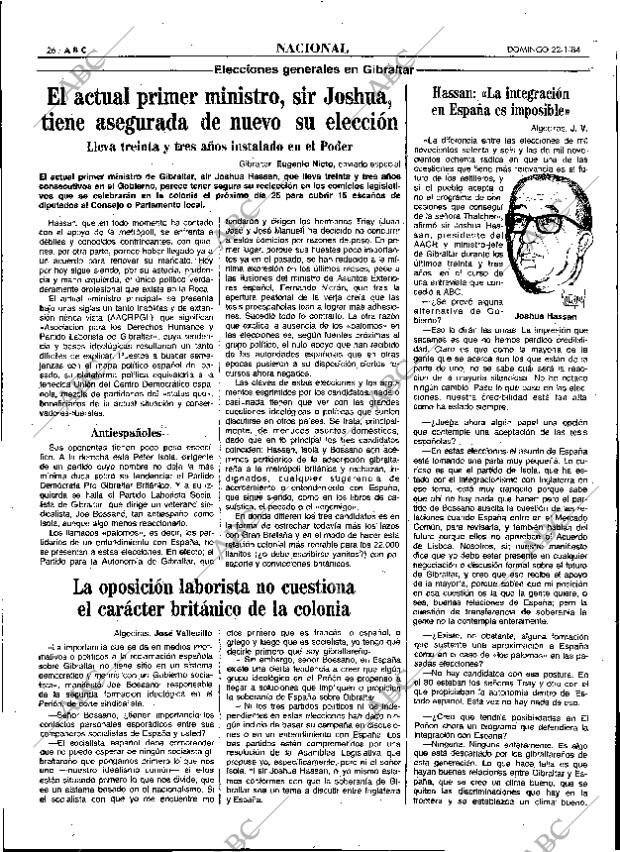 ABC MADRID 22-01-1984 página 26