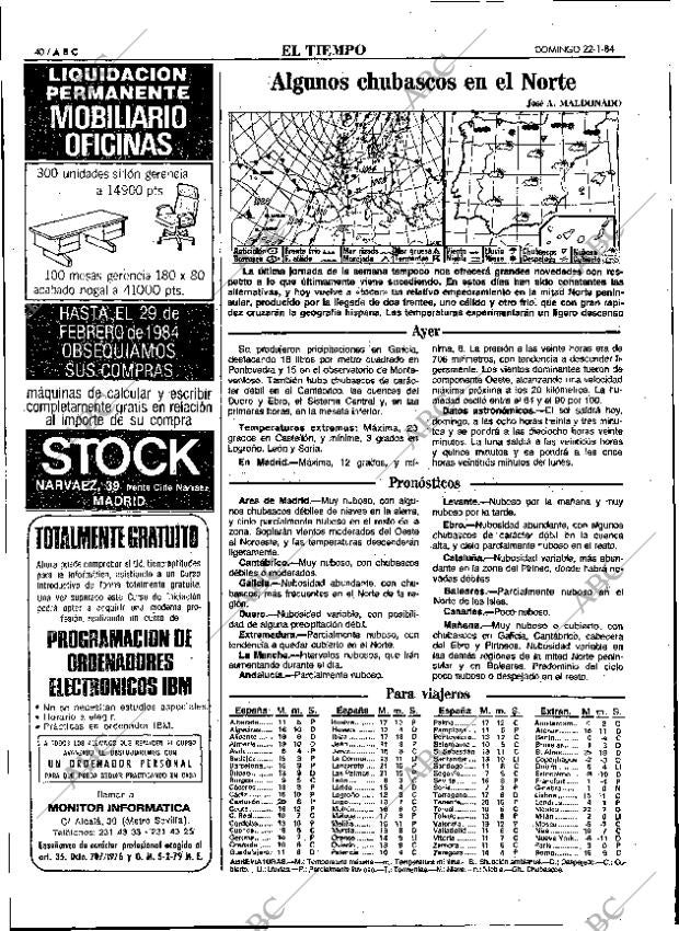 ABC MADRID 22-01-1984 página 40