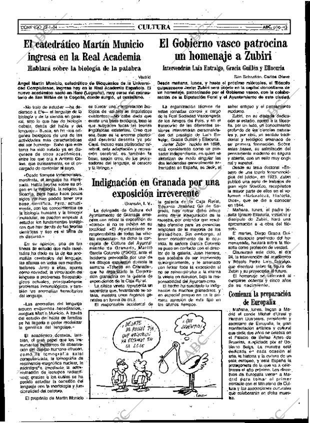 ABC MADRID 22-01-1984 página 43