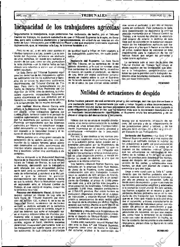 ABC MADRID 22-01-1984 página 50