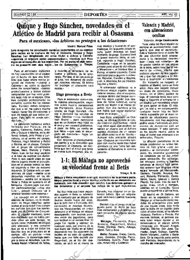 ABC MADRID 22-01-1984 página 63