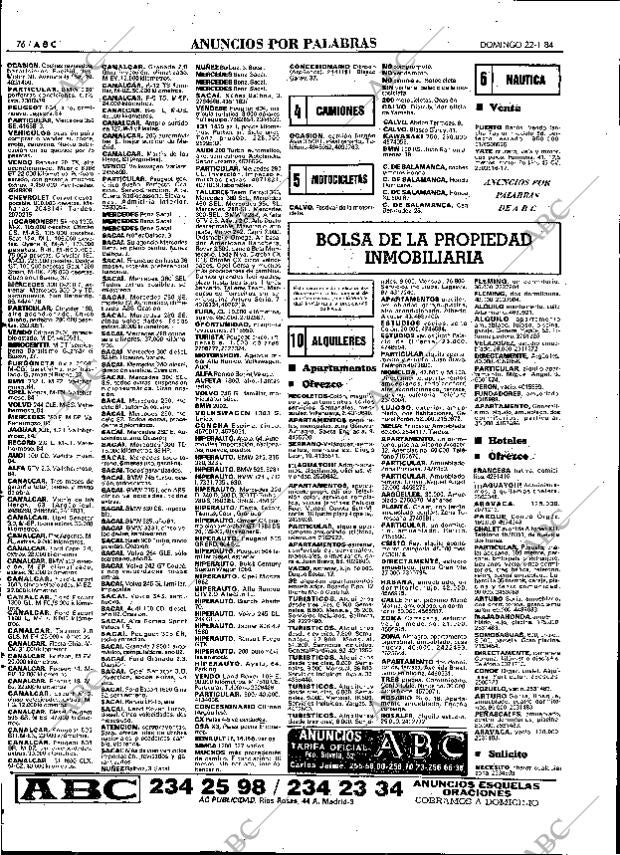 ABC MADRID 22-01-1984 página 76