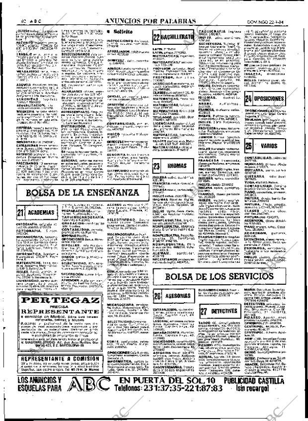 ABC MADRID 22-01-1984 página 82