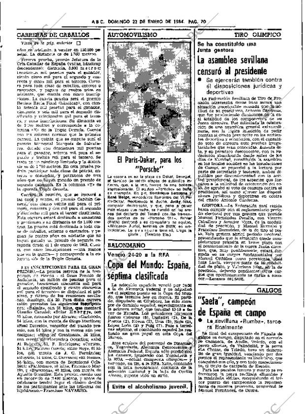 ABC SEVILLA 22-01-1984 página 70