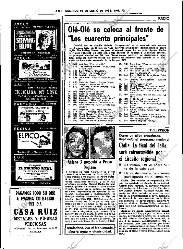 ABC SEVILLA 22-01-1984 página 72