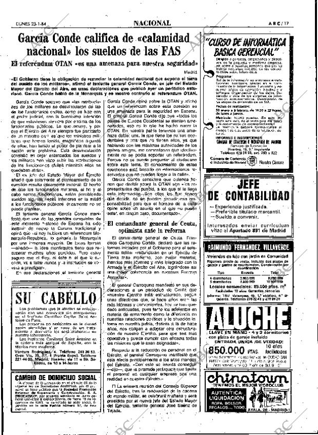 ABC MADRID 23-01-1984 página 17