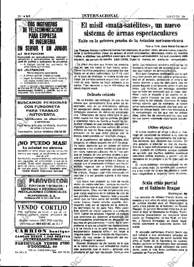 ABC MADRID 23-01-1984 página 20