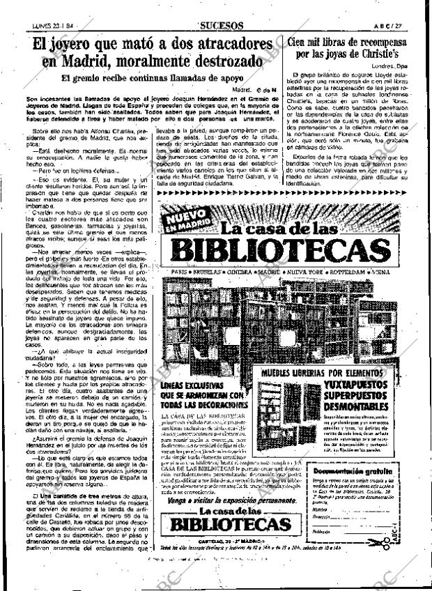 ABC MADRID 23-01-1984 página 27