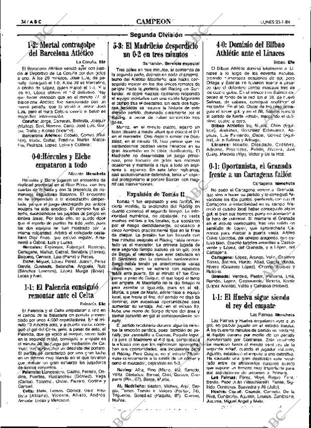 ABC MADRID 23-01-1984 página 34