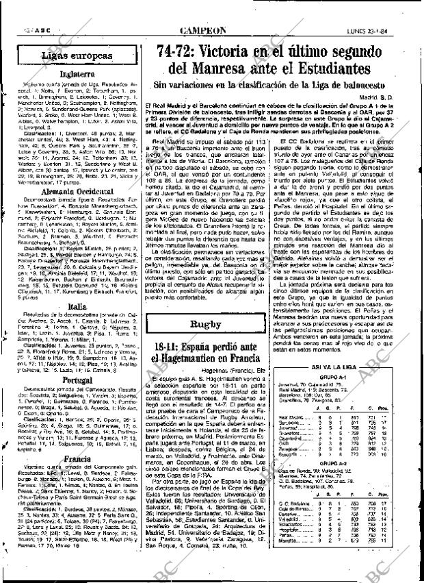 ABC MADRID 23-01-1984 página 42