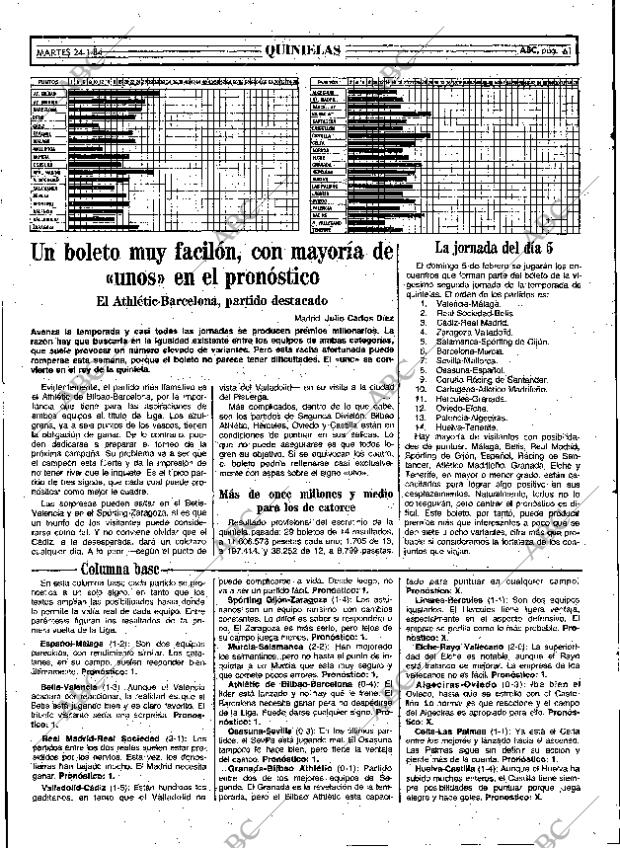 ABC MADRID 24-01-1984 página 61