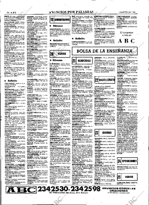 ABC MADRID 24-01-1984 página 76