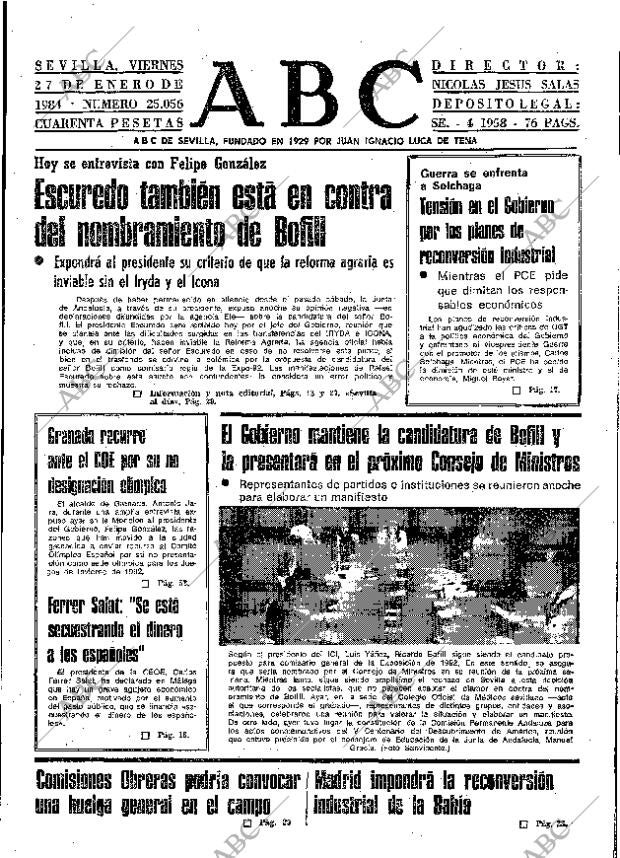 ABC SEVILLA 27-01-1984 página 11