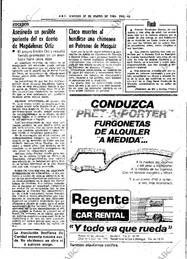ABC SEVILLA 27-01-1984 página 45