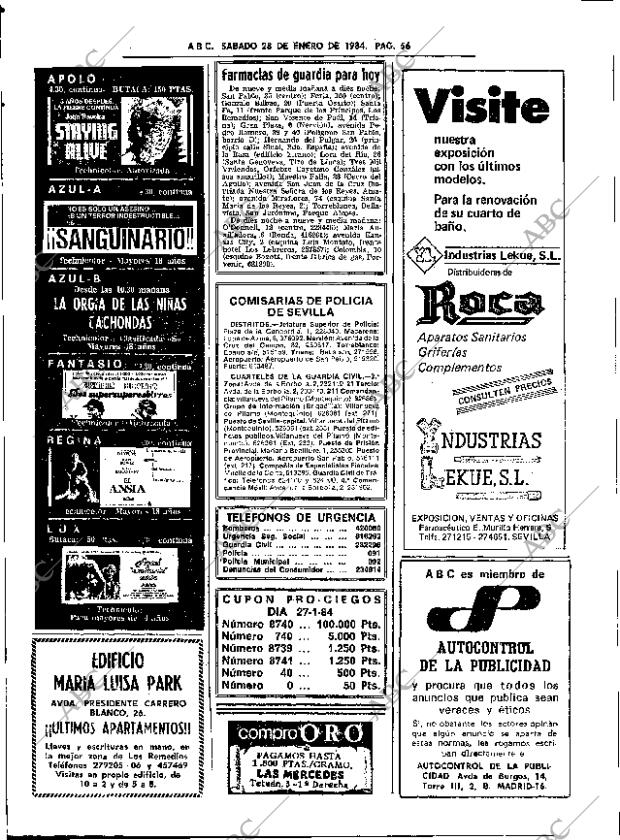 ABC SEVILLA 28-01-1984 página 56